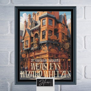 Weasleys Wizard Wheezes Poster | Counted Cross Stitch Pattern | Digital Download PDF Chart