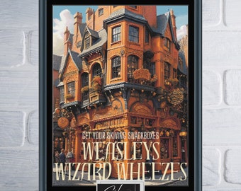 Weasleys Wizard Wheezes Poster | Counted Cross Stitch Pattern | Digital Download PDF Chart