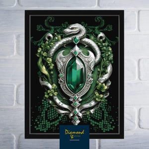 Patrón de punto de cruz con el escudo de la casa de la serpiente / Añadir texto personalizado / Gráfico en PDF para descarga digital