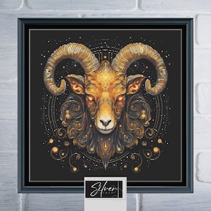 Patrón de punto de cruz contado Aries / Descarga digital Gráfico PDF