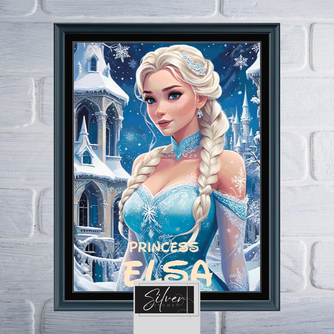 Princess Elsa Counted Cross Stitch Pattern | Digital Download PDF Chart ...