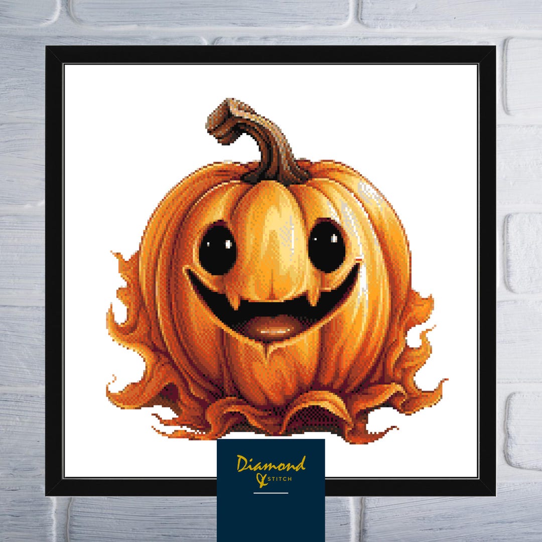 Cute Pumpkin Counted Cross Stitch Pattern | Digital Download PDF Chart ...