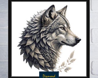 Wolf Counted Cross Stitch Pattern | Digital Download PDF Chart
