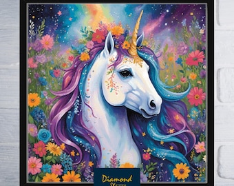 Floral Unicorn Counted Cross Stitch Pattern | Digital Download PDF Chart