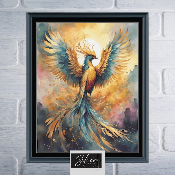 Phoenix Counted Cross Stitch Pattern | Digital Download PDF Chart