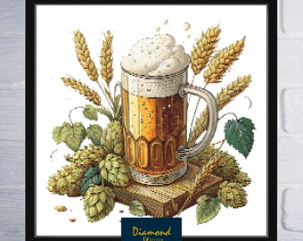 Beer Pint Counted Cross Stitch Pattern  | Digital Download PDF Chart