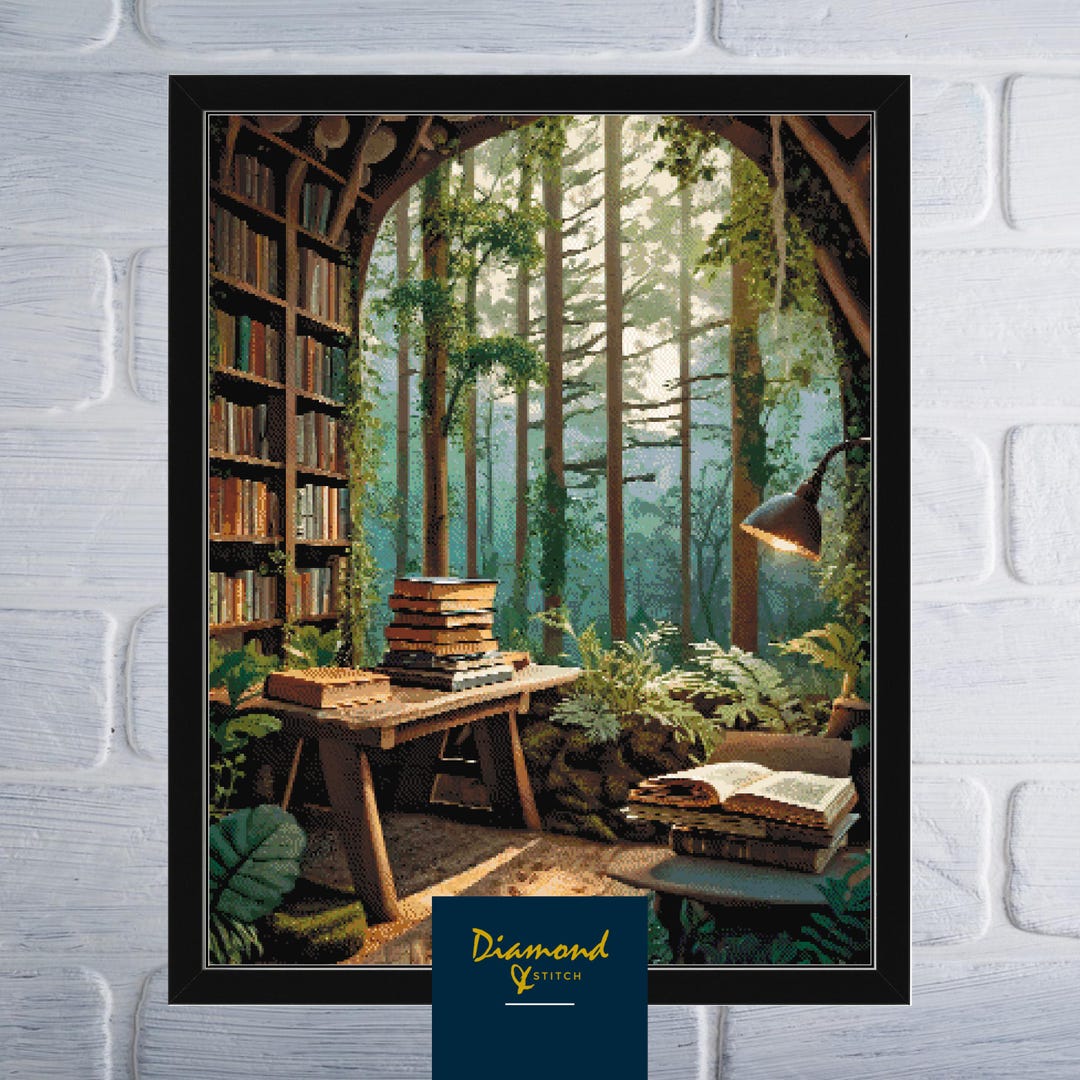 Woodland Library Counted Cross Stitch Pattern | Digital Download PDF ...