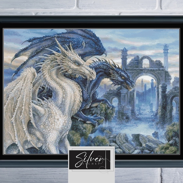 Dragons Counted Cross Stitch Pattern | Digital Download PDF Chart