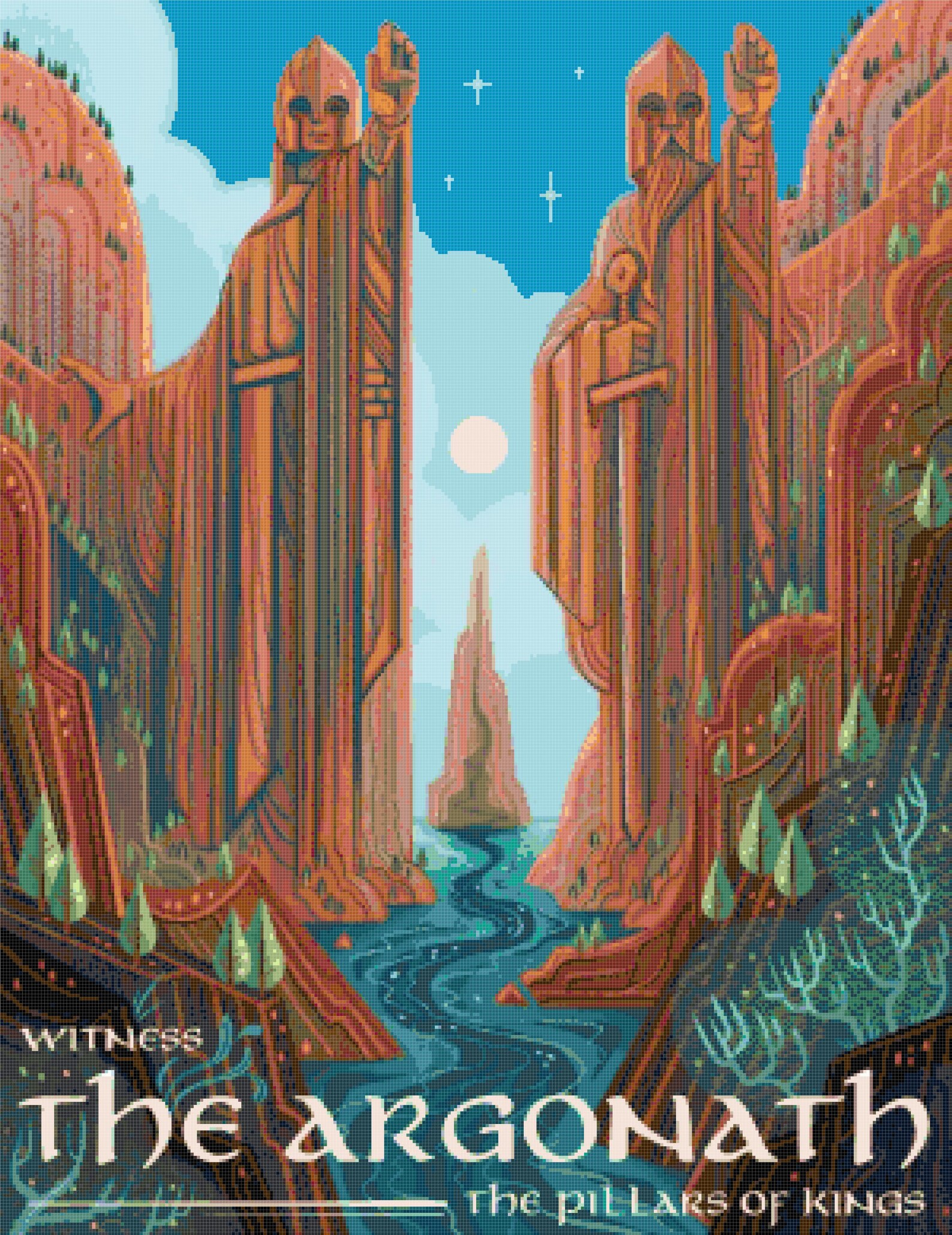 E0038 Argonath Poster LOTR Counted Cross Stitch Pattern Etsy