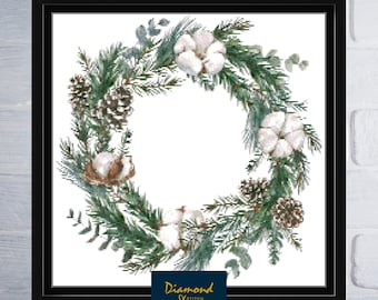 Christmas Wreath Counted Cross Stitch Pattern | Digital Download PDF Chart