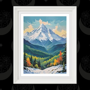 Lone Mountain Cross Stitch Pattern: Add Travel Poster Wording | Digital Download PDF Chart