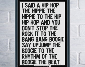 Hip Hop The Hippie Lyrics Counted Cross Stitch Pattern | Digital Download PDF Chart