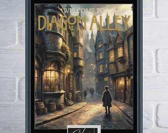 Diagon Alley Poster | Counted Cross Stitch Pattern | Digital Download PDF Chart