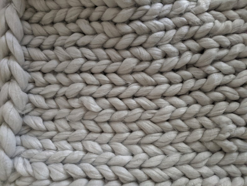 Hand Knit Chunky Blanket Made with Vegan Merino Wool Etsy