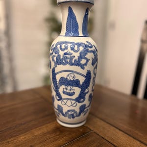 Antique Chinese Blue and White Porcelain Bottle Vase