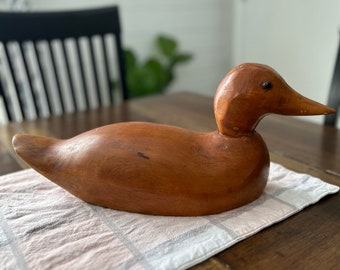 Vintage duck decoy, mallard duck