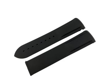 Correa de silicona de caucho negro de 20 mm y 22 mm, compatible con la mayoría de los relojes, con cierre desplegable/hebilla + pasadores y herramienta.