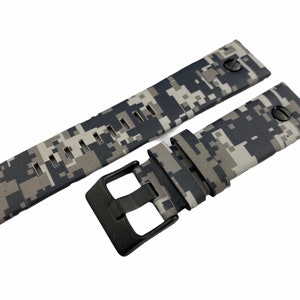 Camouflage Strap Band with Black Buckle fits most Watches 24 26 28mm + Tool/Pins