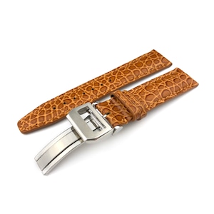 Brown Genuine Leather 20mm 21mm 22mm Strap Band fits most watches deployment clasp / pin buckle + pins and tool included