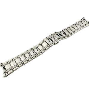 22mm Silver curved end Stainless Steel Strap Band Bracelet Pins & DIY Tool Included