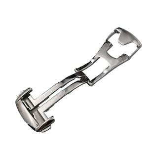 New Silver Stainless Steel Deployment Clasp Buckle fit most watch Strap Band 16mm 18mm 20mm pins and tool image 2