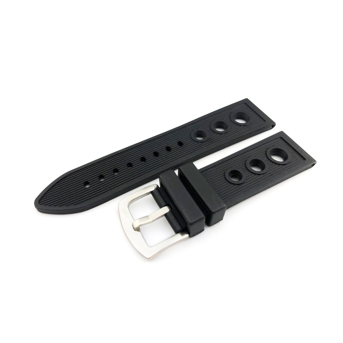 24mm Black Rubber Silicone Strap Band Buckle/Clasp for Etsy
