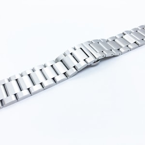 18/20/21/22/23/24mm Solid Silver Brushed Flat End 316L Stainless Steel Strap Band Bracelet fit most watches Pins & DIY Tool (Free Gift)