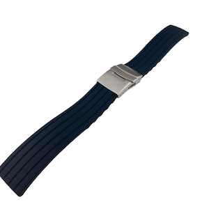 18mm 20mm 22mm 24mm Black Rubber Silicone Strap Band fits most watches deployment clasp/buckle + Pins and diy tool included