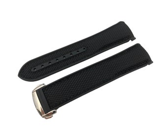Black Nylon/Fabric Rubber 20mm 22mm Strap Band fits most watches deployment clasp/buckle any colour + pins and tool