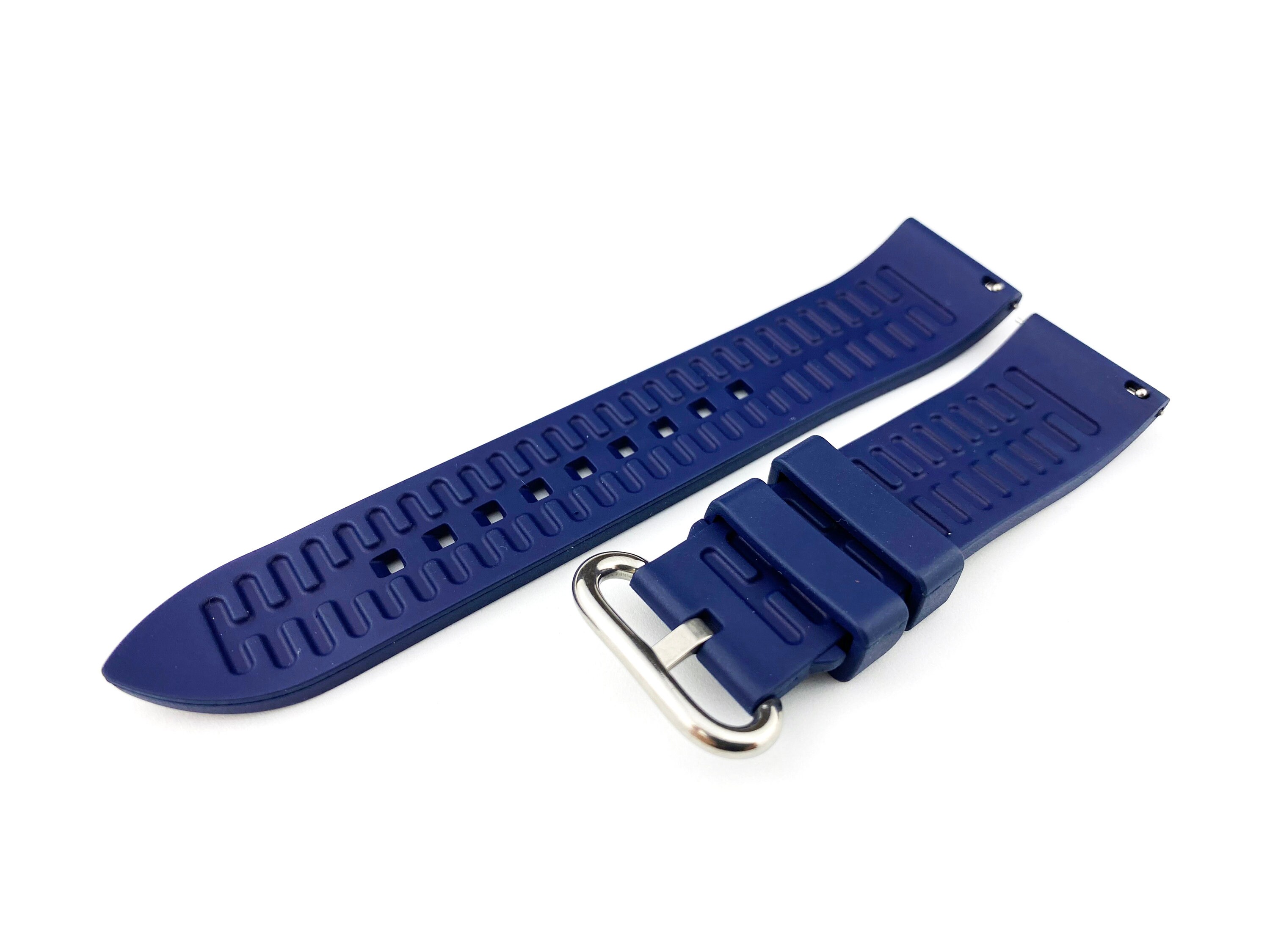 Fancy Silicone 22 mm Watch Band 223-BLUE-CARBON_K0024275
