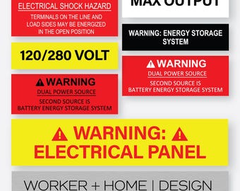 Placas de medidores eléctricos grabadas / Etiquetas personalizadas para paneles eléctricos / Etiquetas para aparamenta / Placas de identificación de circuitos / Placas grabadas duraderas