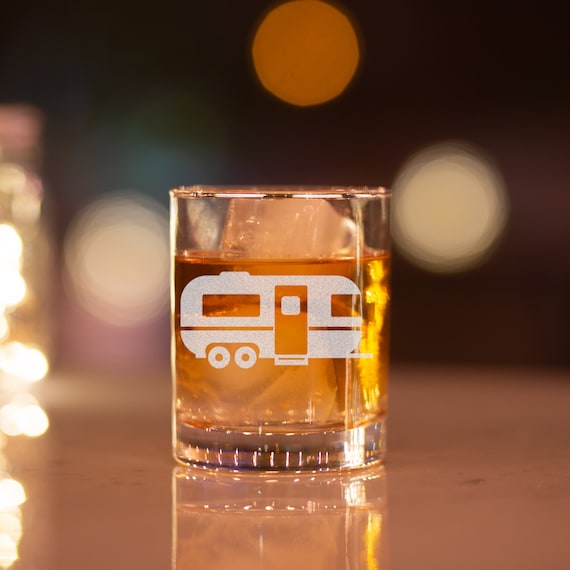 Download Vintage Airstream Trailer Whiskey Glass Etched Etsy