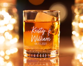 Scotch Whiskey Glass | Rocks Glass | Gift for  Wedding Couple