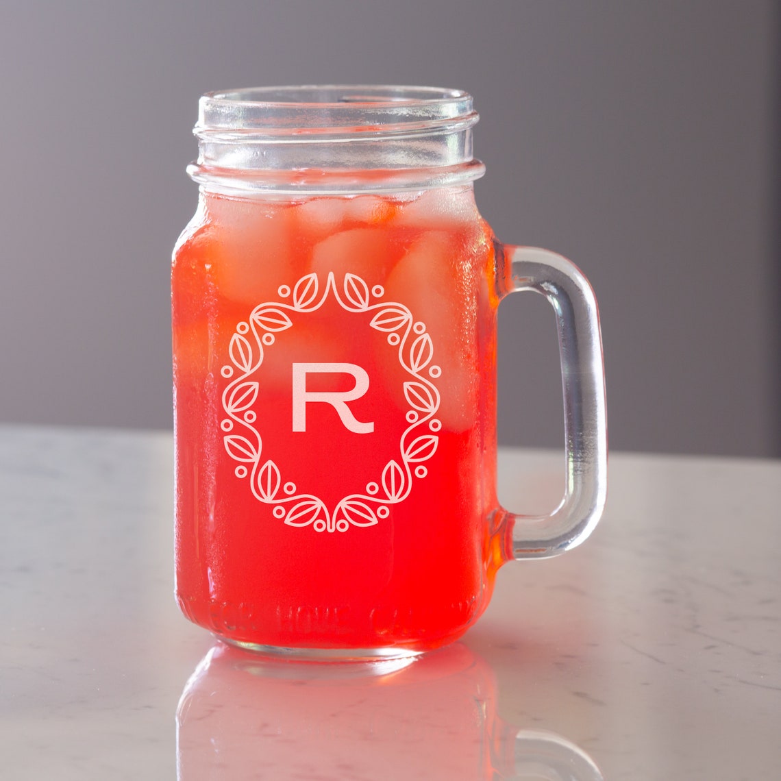 Personalized Mason Jar With Handle Wedding Favor Etsy