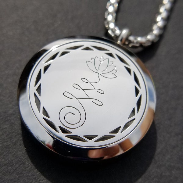 Essential Oil Diffuser Aromatherapy Necklace Layered, Locket, Lotus Necklace, Lava Beads