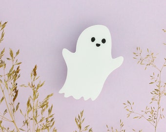 Ghost Brooch | Acrylic Ghost brooch | Halloween brooch | Halloween fancy dress | Acrylic Jewellery | Jewelry Jewellery by Little Moose