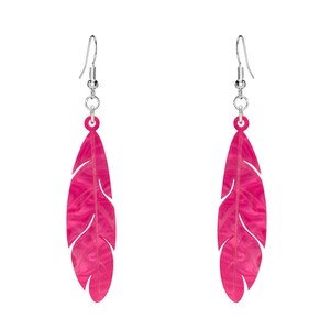 Flamingo feather earrings image 2