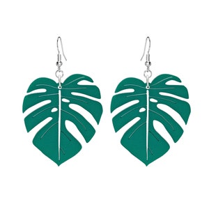 Monstera leaf earrings image 2