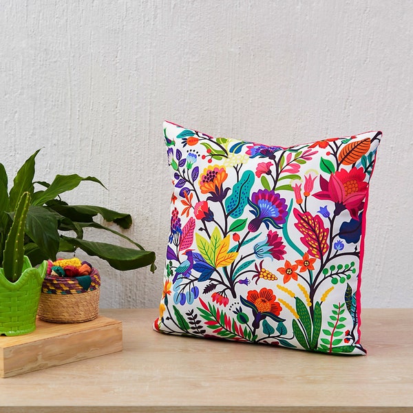 Mexican Pillow Cover, Otomi, Mexican cushion, Cojines Decorativos, Coussin mexicain, Mexican Decor, Mexican Otomi Style, Mexican Craft.