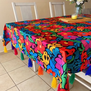Tablecloth with mexican oaxaca design, tablecloth for mexican party, mexican decorations, mexican wedding, mexico tablecloth, mexico decor