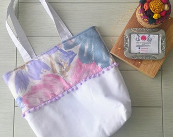 Mexican bag, fabric bag, Summer bag, Shopping bag, Tote bag, Floral bag, Beach bag, Mexican style, Cloth bag, Mexican Mercado bag