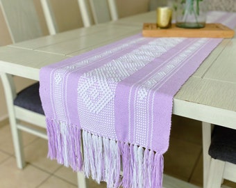 Handvävd mexikansk bordslöpare, handgjord bordslöpare i 100 % bomull, mexikansk dekor, mexikansk fest, mexikansk broderad bordslöpare