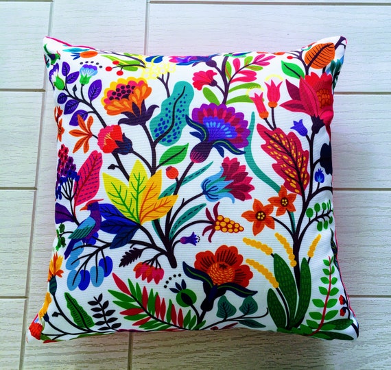 Cotton Canvas Floral Embroiderey Cushion Cover 45x45 Pillow Cover