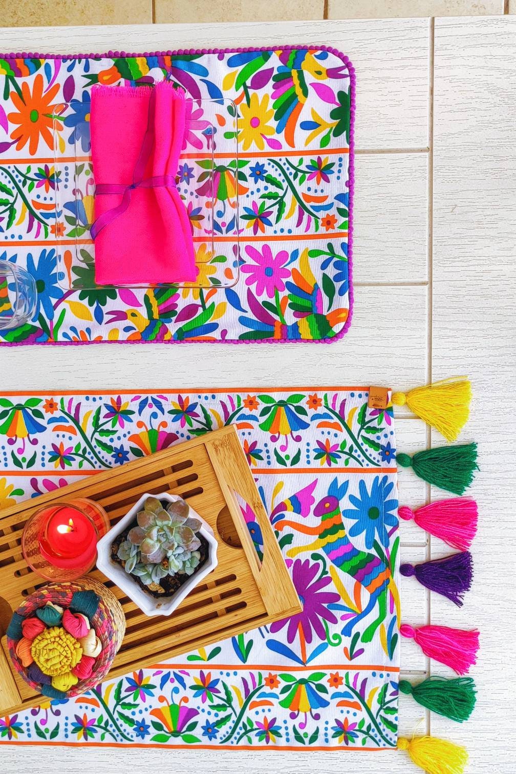 Mexican placemat otomi design mexican decor mexican fiesta Etsy