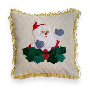 Christmas Santa Pillow Cover, Holiday 3D Cushion, Farmhouse Christmas Decor, Christmas Accent Throw Pillow, Christmas Holiday Pillow