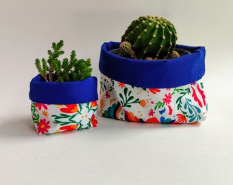 Mexican bag, fabric flowerpot, favor bag, flowerpot bag, wedding favor idea, fabric container, container organizer, mexican, flowerpot favor