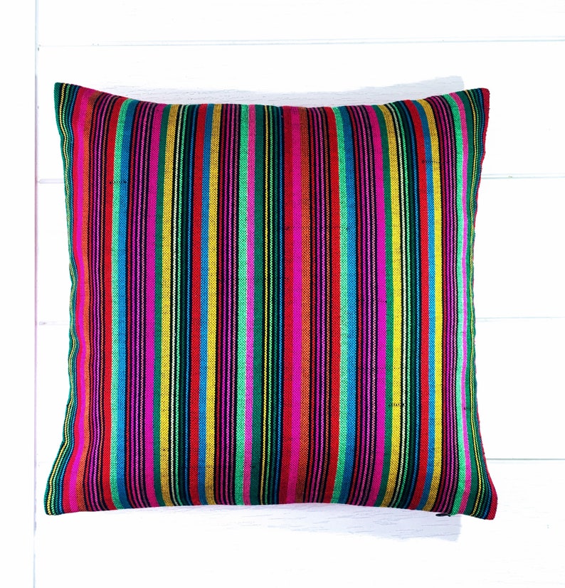 Mexican Pillow Mexican Style Striped Cambaya Mexican Etsy