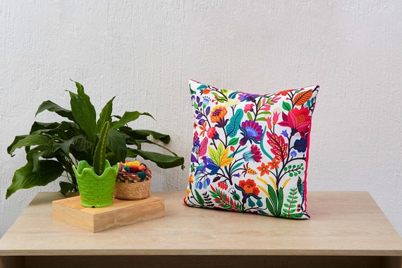 Mexican Pillow Cover, Otomi, Mexican Cushion, Cojines Decorativos, Coussin  Mexicain, Mexican Decor, Mexican Otomi Style, Mexican Craft. 