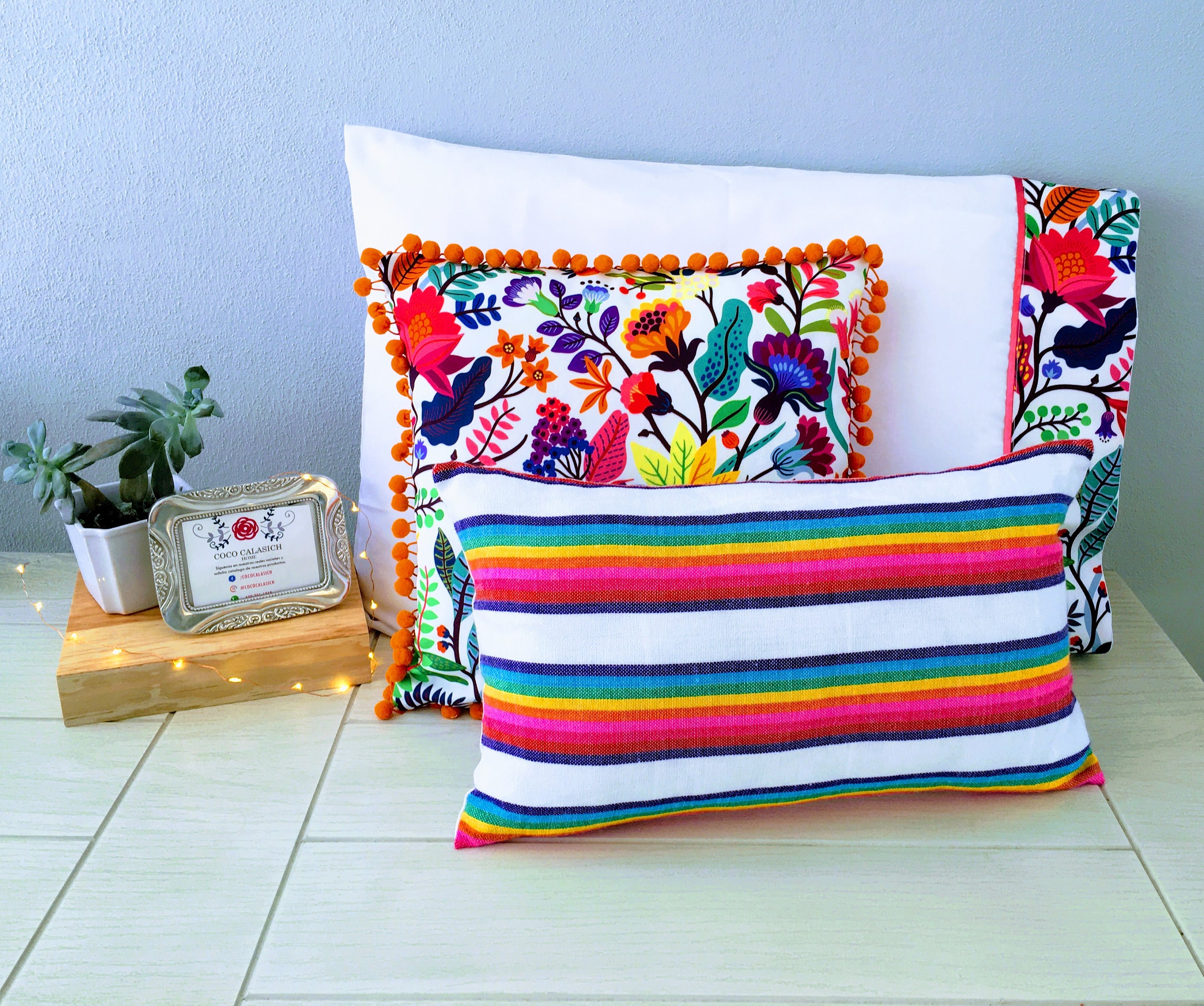 Mexican Style Pillow Cases Set of 2 Bed Pillow Covers Etsy