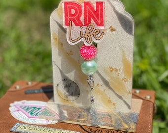 RN Life - Registered Nurse Badge Reel - RN - Nurse - Registered Nurse - Medical - Nurse Badge Reel - Glitter Badge Reel - Custom Badge Reel